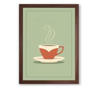 Warm Brew Minimalist Framed Wall Art Print A1 (84.1×59.4cm) Walnut, Wall Decor for Living Room, Bedroom, Office & Home, Ready to Hang, Art Gift