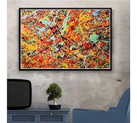 Warm Bright Color Paintings Art Canvas Poster Jackson Pollock Abstract Canvas Wall Pictures for Living Room Home Decor 70x91cm innerframe