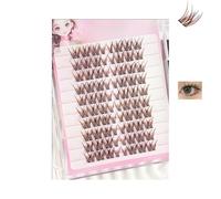Warm Brown Individual Lash Clusters 80 PCS Wispy Look Soft Natural Flare Fluffy Design for Makeup Lightweight Comfortable Fit Easy to Apply Beginners Suitable Enhancing Eye Appearance