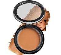 Warm Caramel Matte Bronzer for Women - Pressed Bronzing Powder for Light to Medium Skin, Silky Blendable Face Contour for Cheeks, Jawline, Nose and Hairline, Natural Sun-Kissed Matte Finish