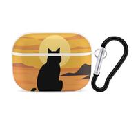 Warm Cat Airpod Pro Case AirPods 2 Case for Women Hard Shell Protective Cover with Carabiner Keychain Compatible with AirPods Case 2nd 1st Generation, Front LED Visible White