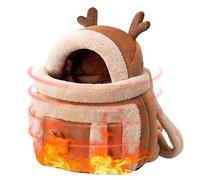 Warm Cat Backpack, Pet Carry Bag, 15.74 Inches Plush Pet Carrier | Elk Design Pets Backpack Carrier | Breathable and Warm Pat Carry Bag for Cats, Small Dogs, Pit Dog Carriers Front Pack