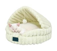 Warm Cat Bed for Winter - Semi-Enclosed Warm Cat Nest - Anti-Slip Soft Dog Cave for Homeowners Kittens Puppies Bedroom Living Room Study Daytime Napping Nighttime Sleeping Recovery Period