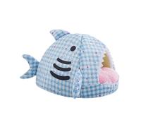 Warm Cat Bed, Soft Shark Shaped Kitten Nest, Semi-Closed Cat Nest, for Cold-Worried Masters Recovery Period Night Sleep Nap Day Veterinary Cabinet