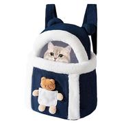 Warm Cat Carrier Bag - Cute Cat Travel Carrier - Small Cat Dog Carrying Backpack, Winter Pet Cage with Top Opening for Outdoor Travel