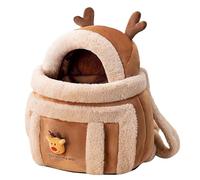 Warm Cat Carry Bag, Plush Pet Carrier Bag | Elk Design Dog Backpack,Breathable and Warm Pet Bag for Cats, Small Dogs