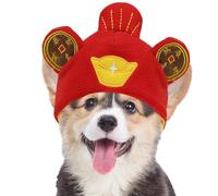 Warm Cat Hat | God of Wealth and Fortune Cat Hat, Breathable Dog Hat, Ear Protectors for Costume Parties Christmas and Easter