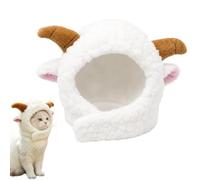 Warm Cat Headwear Washable Breathable Sheep Shaped Soft | Pet Kitten Headwear Costume for Christmas Halloween Festival Carnival Outdoor Indoor Home Park
