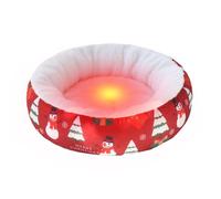 Warm Cat Mat Soft Round Calming Comfort Christmas Pet Sofa