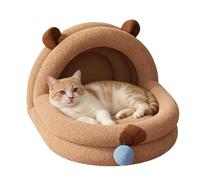 Warm Cat Sleeping - Bite Resistant Pet Cave, Winter Comfort with Detachable Plush Ball, Indoor Resting with Enclosure, Home Furniture, Kitten Shelter for Year Round Sleeping Nesting RelaxationWar