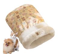 Warm Cats Bed - Super Soft Velvet Plush Pet Cave, Washable Cat Sack, Winter Sleeping Bag Nest, Thick Comfortable Hideaway Den, Large Cat House | Autumn Resting Play for Small Pets Puppies