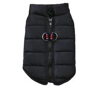 Warm Cold Proof Dog Jacket Solid Color Lightweight Waterproof Windproof Pet Coat With Zipper For Schnauzers Poodles,Black,L