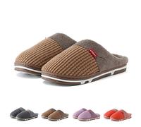 Warm Cotton Slippers for Men, Waterproof Slippers, Non-Slip Thick Sole Slippers, Winter House Cotton Slippers, Cute Thermal Slippers, Felt Sole, House Slippers, coffee, 9 UK