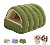 Warm Cozy Monster Cat Bed, Soft Tent Style Cozy Monsters Dog Bed, Removable Cushions & Machine Washable Cover for Cats Small Dogs to Feel Loved (Green,Small)