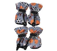 Warm Dog Boots, Pack of 4 Non-Slip Fleece Protective Boots for Dogs the Ice Floor - Puppy Outdoor Accessories for Doberman, Pinscher, Poodle, German Shepherd, Monozoz