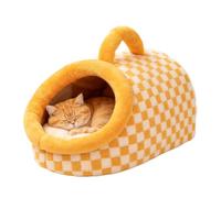 Warm Dog Cave Bed,Hooded Calming Bed For Small Medium Dogs,Removable Cover | The Hooded Design Creates A Den-like Space That Triggers Your Dog‘s Natural Burrowing Instinct. The Raised Rim Supports Head