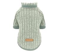Warm Dog Clothes Coat Pet Puppy Cat Pug Small Medium Dogs Sweater Winter Clothes Soft Coat For Chihuahua Yorkie(Light Green,L)