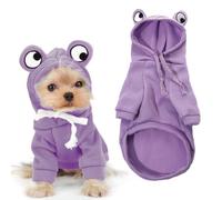 Warm Dog Clothes Cute Dog Coat Hoodies Fleece Pet Dogs Costume Jacket for Dogs Small Girls Boys Walking Playing Outdoor Cold Weather Windproof French Bulldog Chihuahua Ropa para Perro (Purple, S)