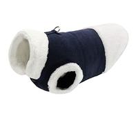 Warm Dog Clothes Winter French Bulldog Clothing Soft Pet Jacket Fleece Cat Puppy Coat Outfit for Small Medium Chihuahua(Blue,Neck 38cm)