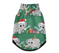 Warm Dog Coat, Adjustable Durable Doggie Winter Jacket Reversible Cozy Puppy Cold Weather Apparel from Small to Large Breed Christmas Elephants