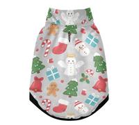 Warm Dog Coat, Adjustable Durable Doggie Winter Jacket Reversible Cozy Puppy Cold Weather Apparel from Small to Large Breed Christmas Icons Pattern