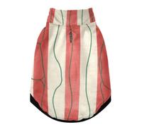 Warm Dog Coat, Adjustable Durable Doggie Winter Jacket Reversible Cozy Puppy Cold Weather Apparel from Small to Large Breed Hand Painted Striped Pattern