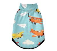 Warm Dog Coat, Adjustable Durable Doggie Winter Jacket Reversible Cozy Puppy Cold Weather Apparel from Small to Large Breed Colorful Planes and Paper Airplanes Pattern