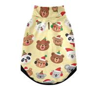 Warm Dog Coat, Adjustable Durable Doggie Winter Jacket Reversible Cozy Puppy Cold Weather Apparel from Small to Large Breed Christmas Animal Faces Pattern