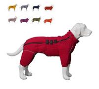 Warm Dog Coat Double Layers Dog Vest, 4 Legs Covered Windproof Waterproof Reflective, Red 3XL