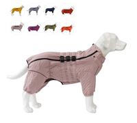 Warm Dog Coat Double Layers Dog Vest, 4 Legs Covered Windproof Waterproof Reflective Warm Dog Vest Outdoor Skating Dog Costume for Small Medium Large Dogs Lotus Pink XL