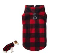 Warm Dog Jacket Coat Vest - Soft Warm Polar Fleece Plaid Vest, Dog Lovers Essentials Winter Jacket with D Ring Leash Attachment, Breeds Outdoors, Warm Winter Dog Jumping Cute