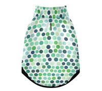 Warm Dog Jacket for Dogs Windproof Dog Suit with Safety Belt, Zipper Pet Four Legged Jumpsuit, Cold Weather Winter Dogs Coat Green Polka Dots Pattern