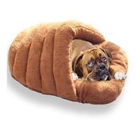 Warm Dog Kennel Cotton Padded Pet Cave,Small Dogs Breathable Dog House Cute Slippers Shaped Beds Cat Sleep Bag Foldable Washable (S-52cm*40cm,B)