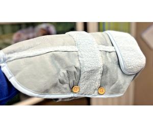 Warm Dog Pet Blue Small or Medium faux suede effect fleece lined