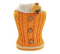 Warm Dog Sweater, Acrylic Knit Pet Sweater with Decorative Buttons, Cute Cat & Small Dog Jumper, Multi-Colour & Size Winter Clothing for Cats Kittens Puppies