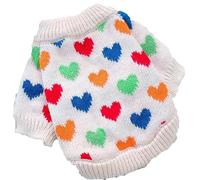 Warm Dog Winter Clothes Heart Pattern Dog Jumper Clothes For Small Medium Dogs Chihuahua Dachshund Pug Knitted Sweaters Apparels(M)