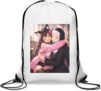 Warm Embrace Between Two Friends Gym Sack Casual Drawstring Bag White