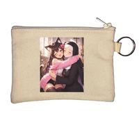 Warm Embrace Between Two Friends Key Chain Coin Purse Beige