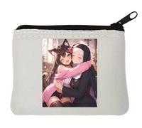 Warm Embrace Between Two Friends Neoprene Coin Purse Pouch 10x11cm White