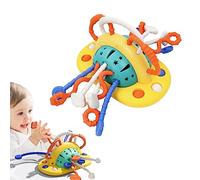 Warm Feather Montessori Baby Toys Silicone Suction Cup Toy for High Chair Toddler Sensory Toys for 18+ Month Baby Stroller Pull String Toy