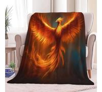 Warm Flannel Fantasy Art Oriental Birds Sherpa Blanket 51 x 59 in, Soft Cozy Dark Brown Throw Blankets - Plush Flannel Fleece Bedding 130 x 150 cm for Girls Kids Adults Couch Travel