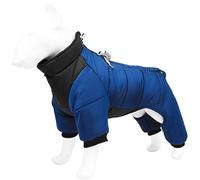 Warm Fleece Dog Coat with Legs and Harness Winter Thick Dog Jacket Waterproof Pet Clothing for Small Medium Large Dogs (Color : Blue, Size : L)