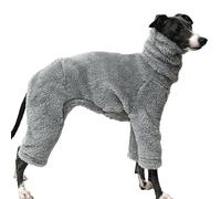 Warm Fleece Dog Pyjamas Jumpsuit, Fullbody Turtleneck Pet Onesie for Italian Greyhound & Whippet, Soft Pullover Dog Winter Coat Cold Weather Pet Sweater Clothing(Gray,Size 7)