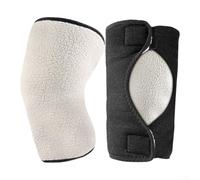 Warm Fleece Knee Winter Thickened Double Layer Support for Arthritis Pain Relief Breathable Neoprene Sleeve Brown Grey White(White)
