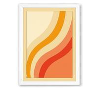 Warm Flowing Forms Minimalist Framed Wall Art Print A3 (42×29.7cm) White, Wall Decor for Living Room, Bedroom, Office & Home, Ready to Hang, Art Gift