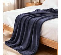 Warm Fluffy Blanket 60 x 160 cm Fit All Season Fleece Throw Blanket for Sofa Soft Cosy Warm for Bed and Couch Double/Twin Size, Dark Grey
