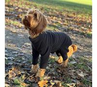 Warm Four-Legged Dog Fleece - Super Soft, Weather-Resistant (Black, Large)