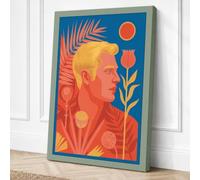 Warm Gaze in Profile Art Deco Canvas Wall Art Print 36x24 Inch (91 x 61 cm)