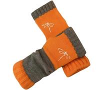 Warm Gloves, Running Gloves Mid-Length Pullover Winter Lux Winter Half Toe Fashion Knit with Warm Embroidery and Legislative Pattern for Comfortable Outdoor Use