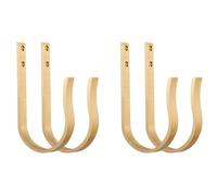 Warm Gold Curtain Drapery Holdbacks,4Pcs Solid Aluminum U Shaped Wall Mounted Curtain Tiebacks